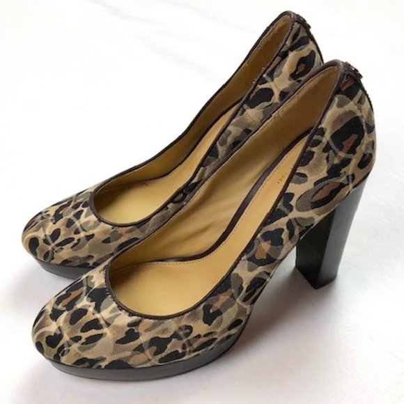 Coach Shoes - Coach Platform Pumps, Leopard Print, Size 6B